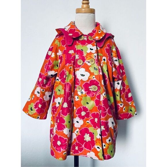 Catimini Toddler Girls 3 Removable Hooded Raincoat Jacket - Picture 1 of 11